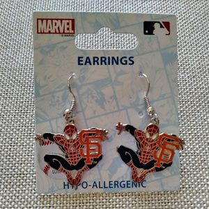San Francisco Giants Spider-Man Earrings